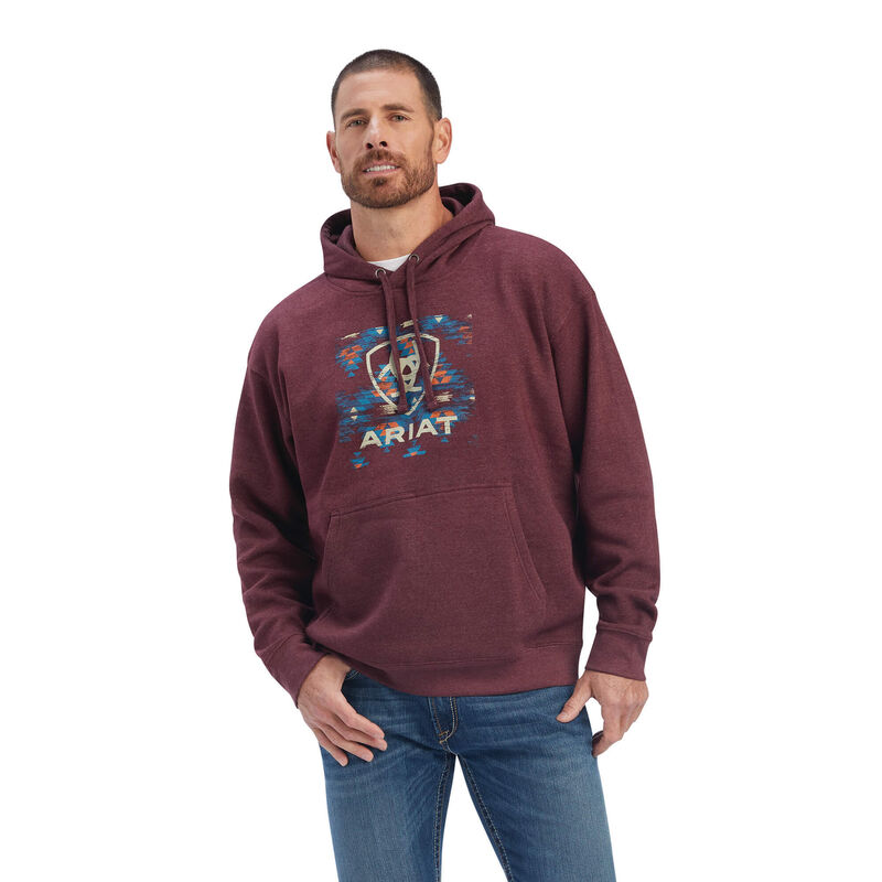Ariat Sweatshirt Herren - Southwest Block DunkelRot ( DOGVQ-9105 )